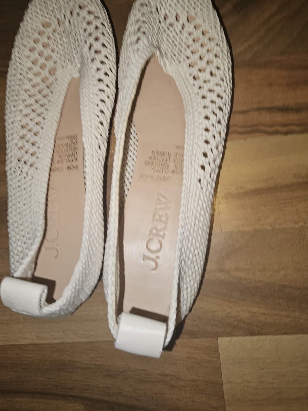 J. Crew Cream Knit Slip-On Ballet Flats